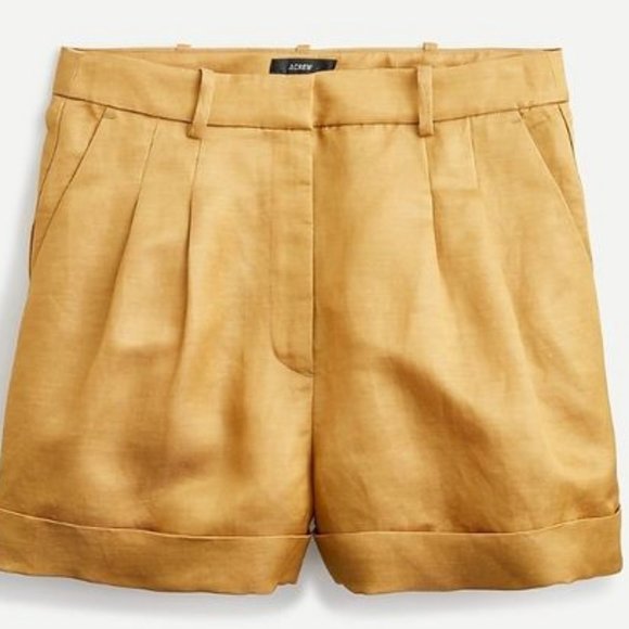 J. Crew Pants - J. Crew Drapey Short in Satin-Faced Linen